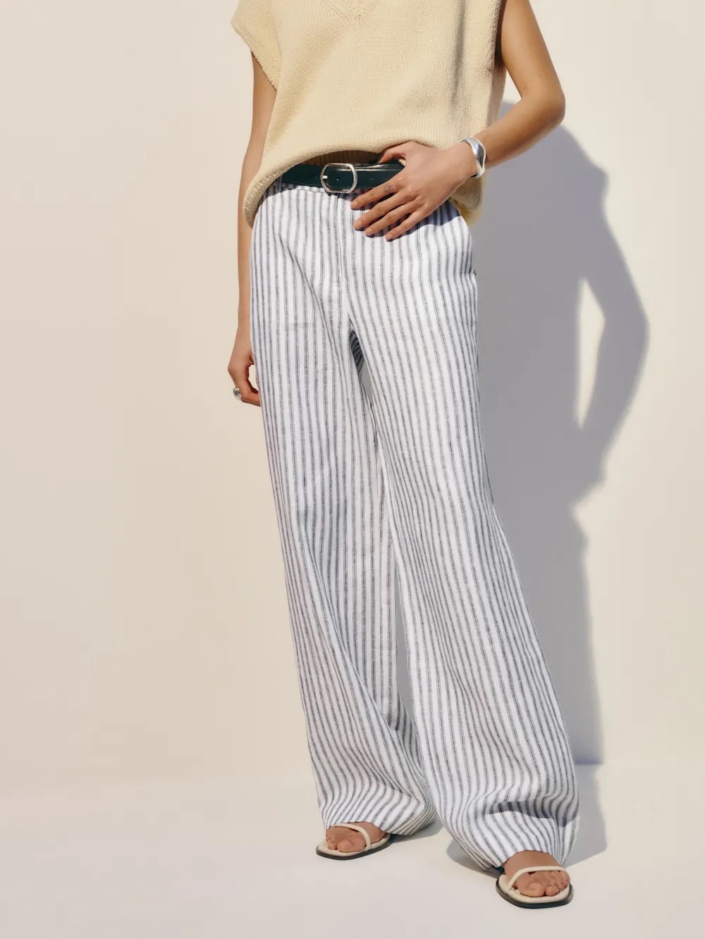 Reformation Carter Linen Mid Rise Pant Grey - Size 8 - Picture 1 of 4